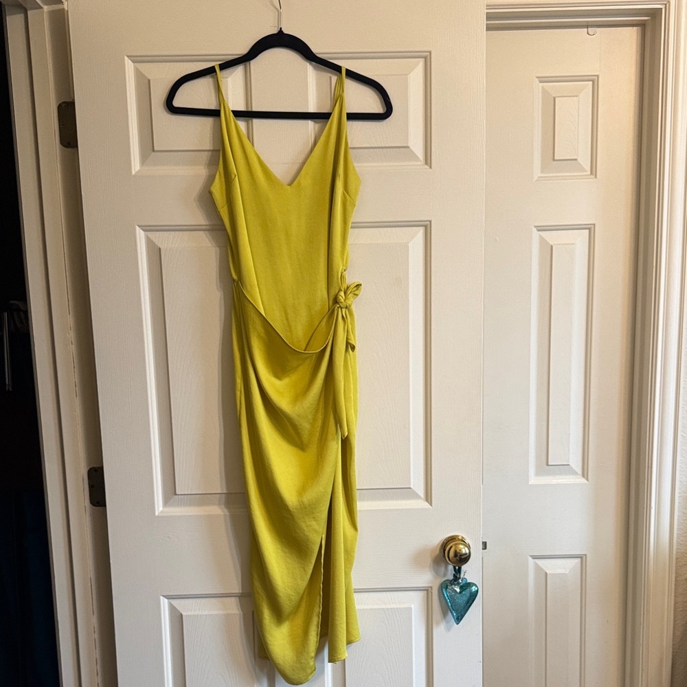 Tyche Asymmetrical Lime Dress